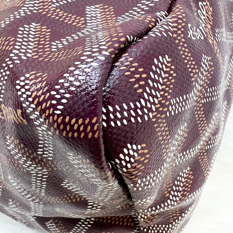 Goyard Boheme PM Hobo Bag in Bordeaux / Burgundy Signature Goyardine Canvas