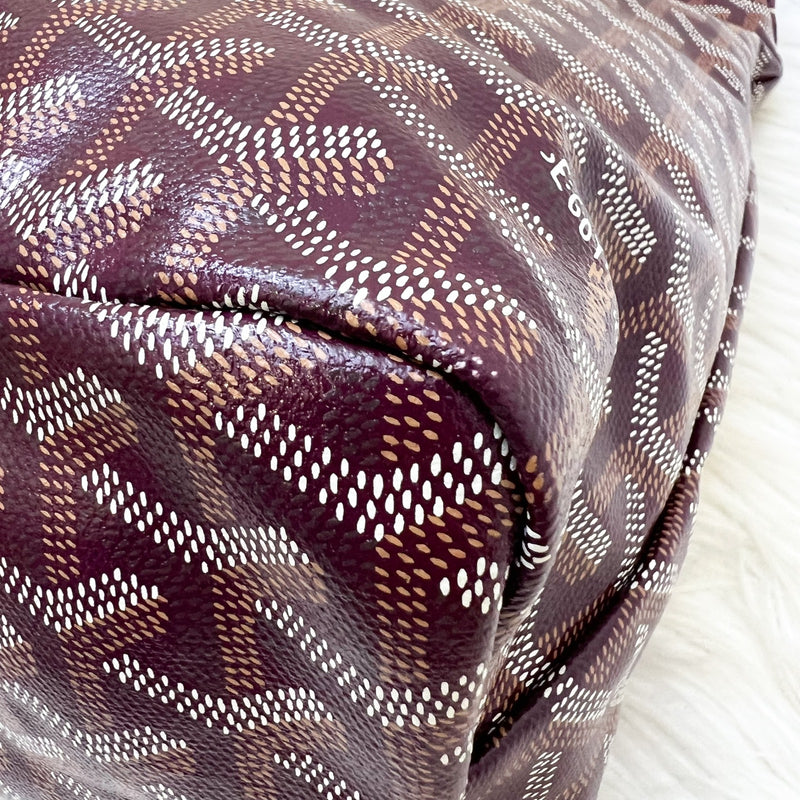 Goyard Boheme PM Hobo Bag in Bordeaux / Burgundy Signature Goyardine Canvas