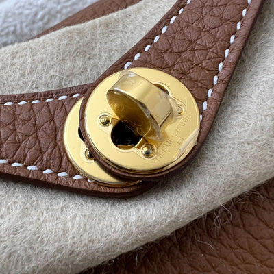 [Local Full Set - 2023] Hermes Mini Lindy in Gold Clemence Leather and GHW