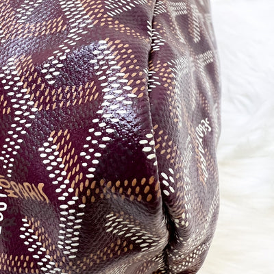 Goyard Boheme PM Hobo Bag in Bordeaux / Burgundy Signature Goyardine Canvas