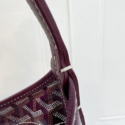 Goyard Boheme PM Hobo Bag in Bordeaux / Burgundy Signature Goyardine Canvas