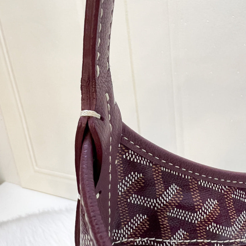 Goyard Boheme PM Hobo Bag in Bordeaux / Burgundy Signature Goyardine Canvas