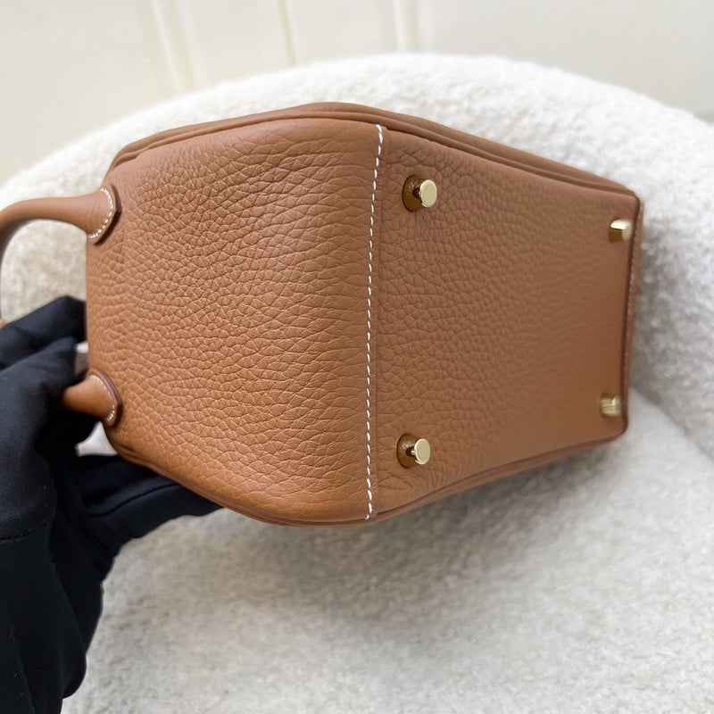 [Local Full Set - 2023] Hermes Mini Lindy in Gold Clemence Leather and GHW