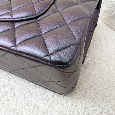 Chanel Medium Classic Flap CF in 22B Iridescent Black Lambskin and LGHW (Model: A01112)