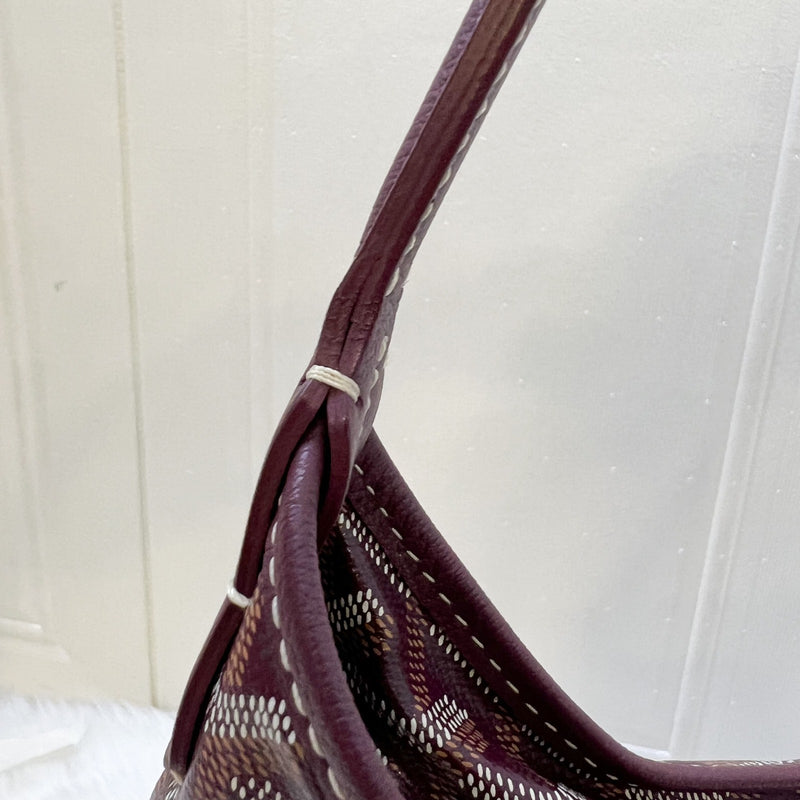 Goyard Boheme PM Hobo Bag in Bordeaux / Burgundy Signature Goyardine Canvas