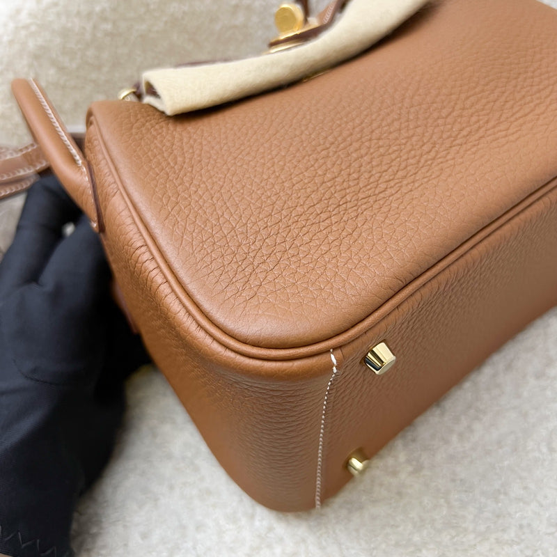 [Local Full Set - 2023] Hermes Mini Lindy in Gold Clemence Leather and GHW