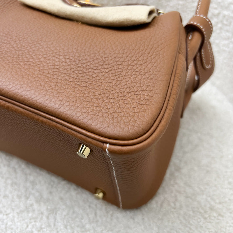 [Local Full Set - 2023] Hermes Mini Lindy in Gold Clemence Leather and GHW