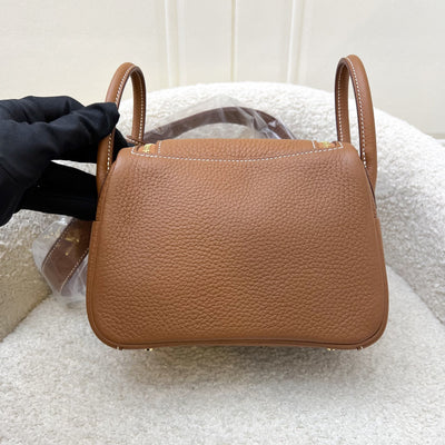 [Local Full Set - 2023] Hermes Mini Lindy in Gold Clemence Leather and GHW