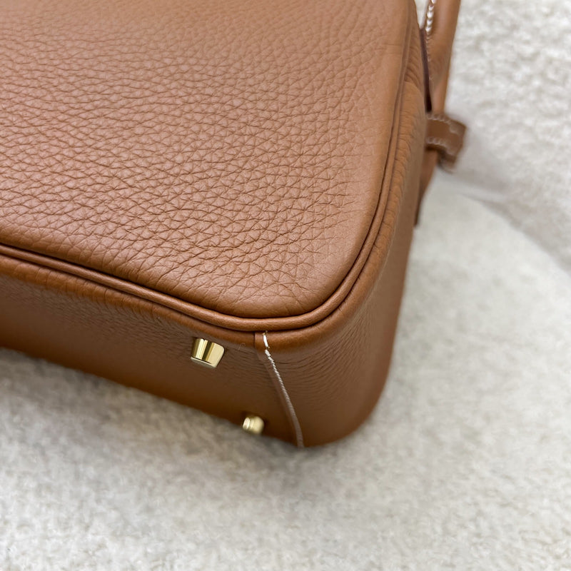 [Local Full Set - 2023] Hermes Mini Lindy in Gold Clemence Leather and GHW