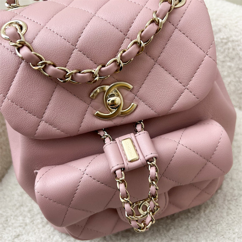 Chanel Duma Mini Backpack in 24P Light Pink Calfskin and LGHW