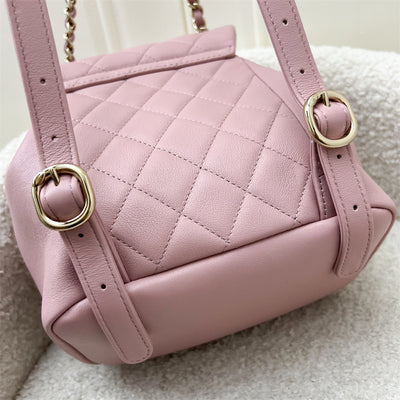 Chanel Duma Mini Backpack in 24P Light Pink Calfskin and LGHW