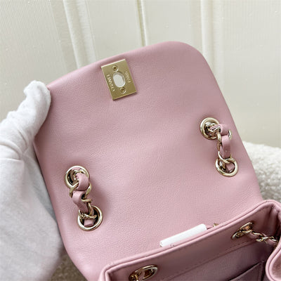 Chanel Duma Mini Backpack in 24P Light Pink Calfskin and LGHW