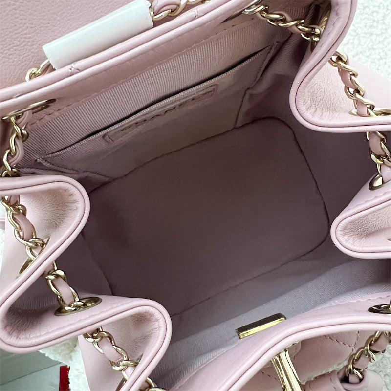 Chanel Duma Mini Backpack in 24P Light Pink Calfskin and LGHW