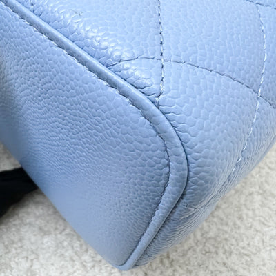 Chanel 22S "Pick Me Up" Vanity with Top Handle in Baby Blue Caviar and AGHW (Model: AP2805)