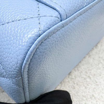 Chanel 22S "Pick Me Up" Vanity with Top Handle in Baby Blue Caviar and AGHW (Model: AP2805)