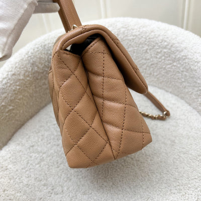 Chanel Small 24cm Coco Handle Flap in Caramel Caviar and LGHW (Model: A92990)
