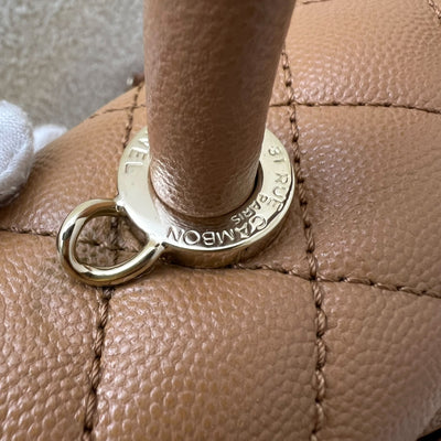 Chanel Small 24cm Coco Handle Flap in Caramel Caviar and LGHW (Model: A92990)