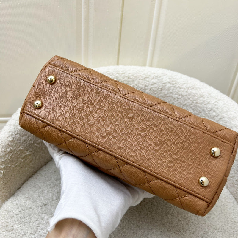 Chanel Small 24cm Coco Handle Flap in Caramel Caviar and LGHW (Model: A92990)