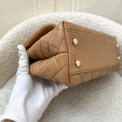 Chanel Small 24cm Coco Handle Flap in Caramel Caviar and LGHW (Model: A92990)