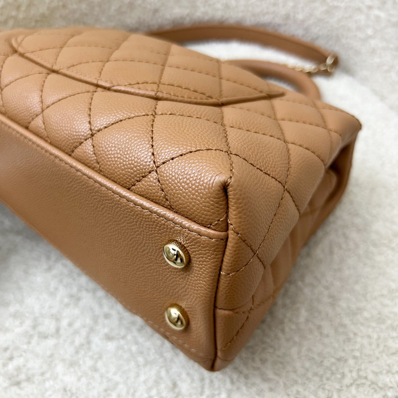 Chanel Small 24cm Coco Handle Flap in Caramel Caviar and LGHW (Model: A92990)