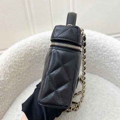 [Local Set - Feb 2025] Chanel 25C Vanity / Clutch with Chain (LP Style Bag) in Black Caviar and LGHW (Model: AP4385)