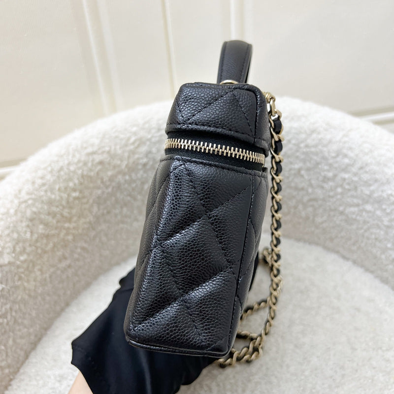 [Local Set - Feb 2025] Chanel 25C Vanity / Clutch with Chain (LP Style Bag) in Black Caviar and LGHW (Model: AP4385)