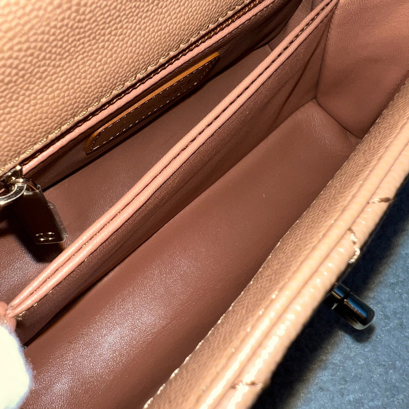 Chanel Small 24cm Coco Handle Flap in Caramel Caviar and LGHW (Model: A92990)
