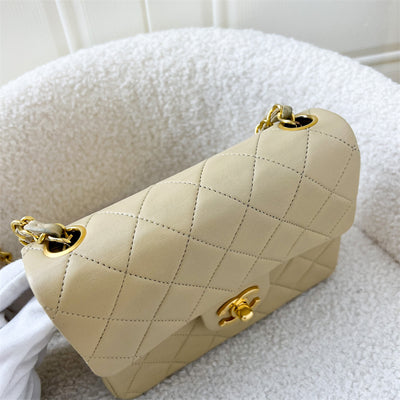 Chanel Vintage Square Mini in Beige Lambskin 24K GHW