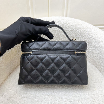 [Local Set - Feb 2025] Chanel 25C Vanity / Clutch with Chain (LP Style Bag) in Black Caviar and LGHW (Model: AP4385)