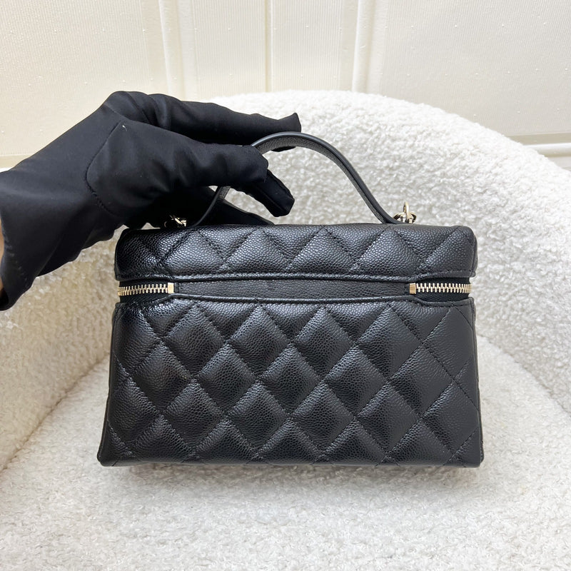 [Local Set - Feb 2025] Chanel 25C Vanity / Clutch with Chain (LP Style Bag) in Black Caviar and LGHW (Model: AP4385)