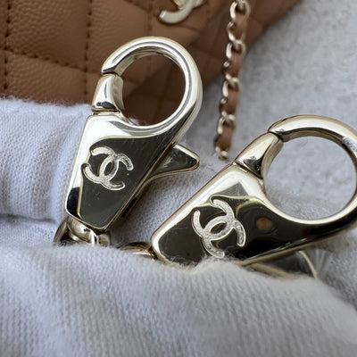 Chanel Small 24cm Coco Handle Flap in Caramel Caviar and LGHW (Model: A92990)