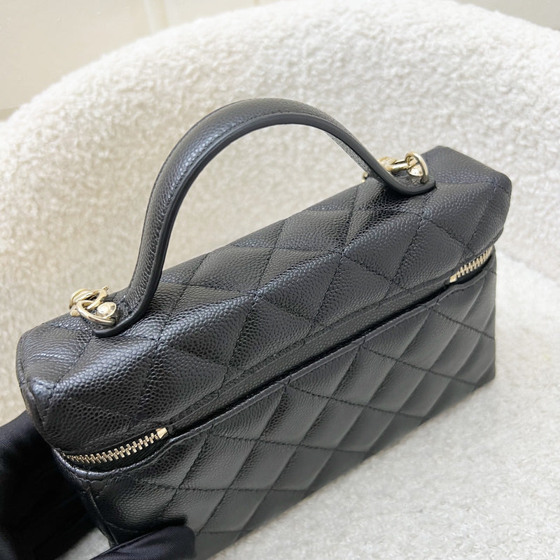 [Local Set - Feb 2025] Chanel 25C Vanity / Clutch with Chain (LP Style Bag) in Black Caviar and LGHW (Model: AP4385)