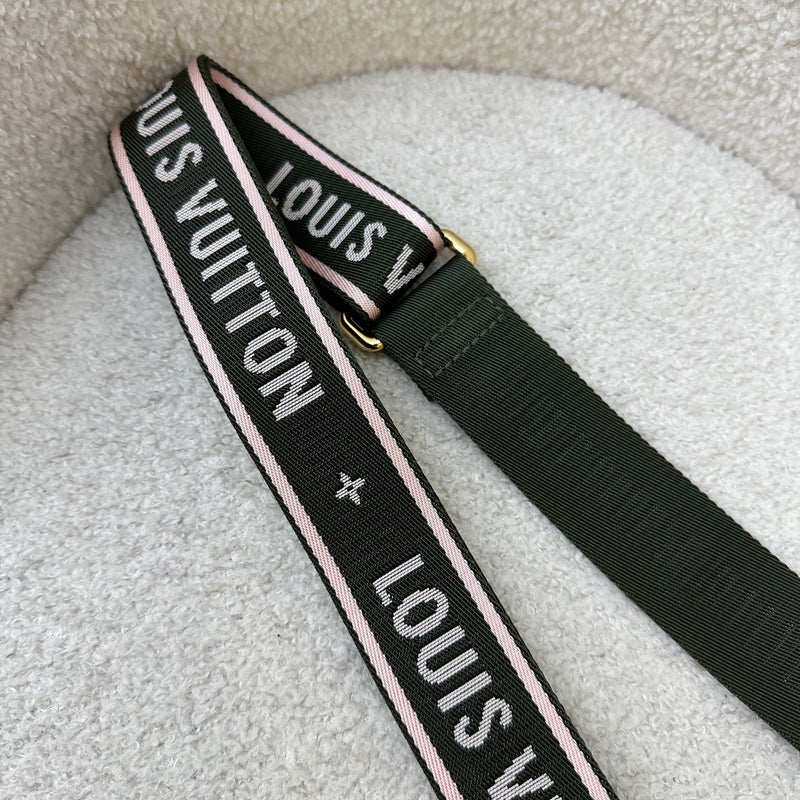 LV Multi Pochette Accessoires (MPA) Bandouliere Strap in Dark Green and Pink Canvas GHW