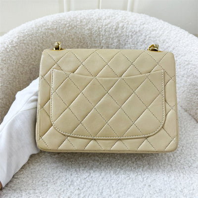 Chanel Vintage Square Mini in Beige Lambskin 24K GHW