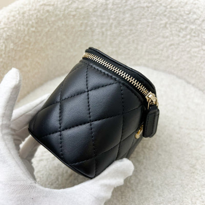 Chanel Pearl Crush Mini Cube Vanity in Black Lambskin and AGHW (Model: AP1447)