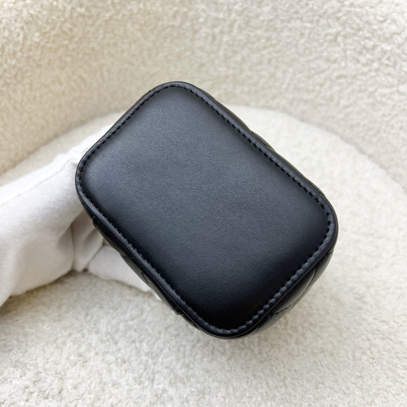 Chanel Pearl Crush Mini Cube Vanity in Black Lambskin and AGHW (Model: AP1447)