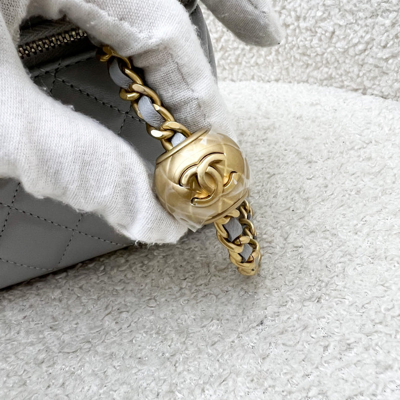 Chanel Pearl Crush Small Vanity in Grey Lambskin and AGHW (Model: AP2303)