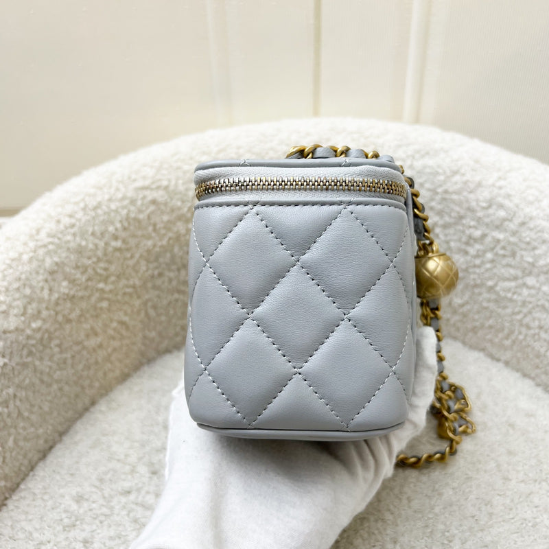 Chanel Pearl Crush Small Vanity in Grey Lambskin and AGHW (Model: AP2303)