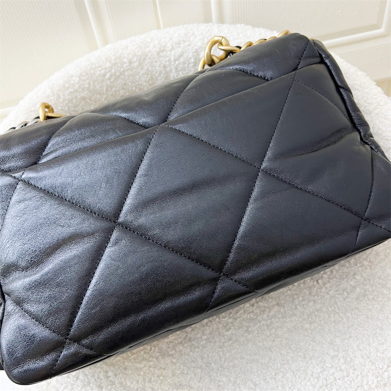 Chanel 19 Medium Flap in Black Lambskin and 3-Tone HW