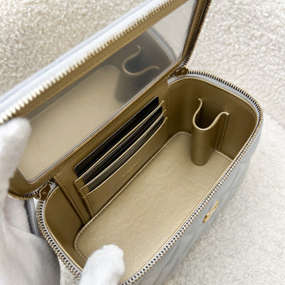 Chanel Pearl Crush Small Vanity in Grey Lambskin and AGHW (Model: AP2303)