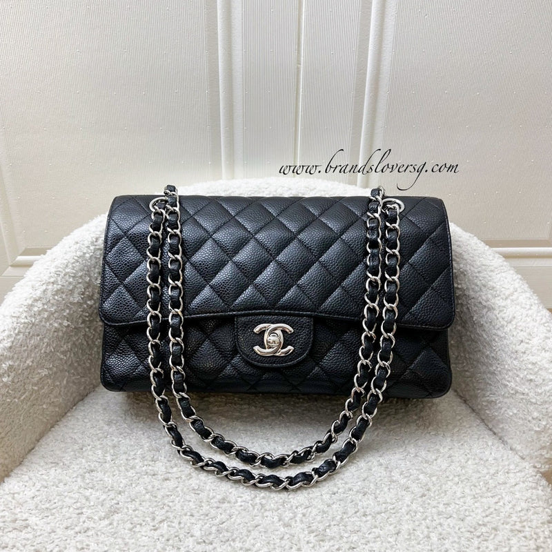 Chanel Medium Classic Flap CF in Black Caviar and SHW