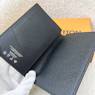 LV x TM Passport Cover in Murakami Multicolore Noir Black Monogram Canvas (Model: M13414)