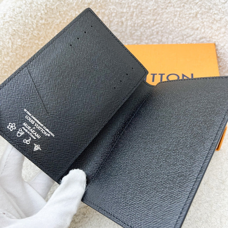 LV x TM Passport Cover in Murakami Multicolore Noir Black Monogram Canvas (Model: M13414)