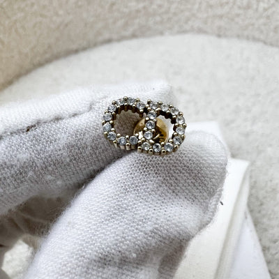 Dior Petit CD Mini Stud Earrings with Diamantes