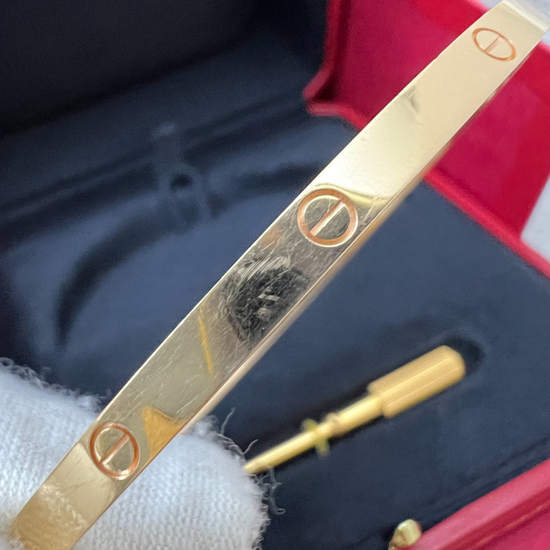 Cartier Love Bracelet Small Model SM in 18K Yellow Gold Sz 19