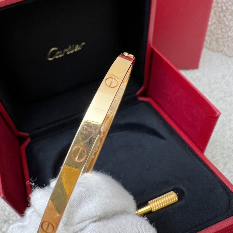 Cartier Love Bracelet Small Model SM in 18K Yellow Gold Sz 19