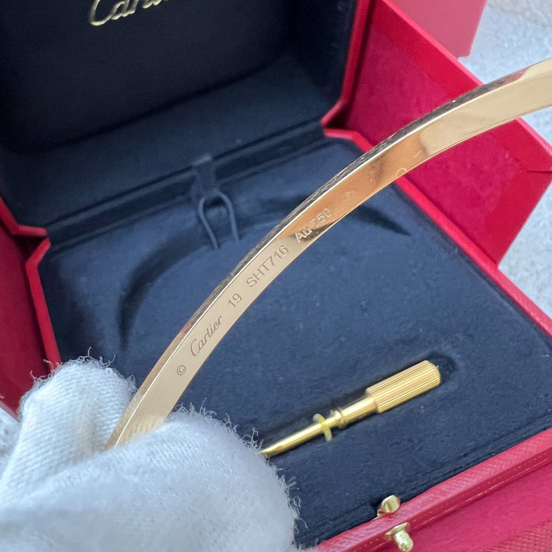 Cartier Love Bracelet Small Model SM in 18K Yellow Gold Sz 19