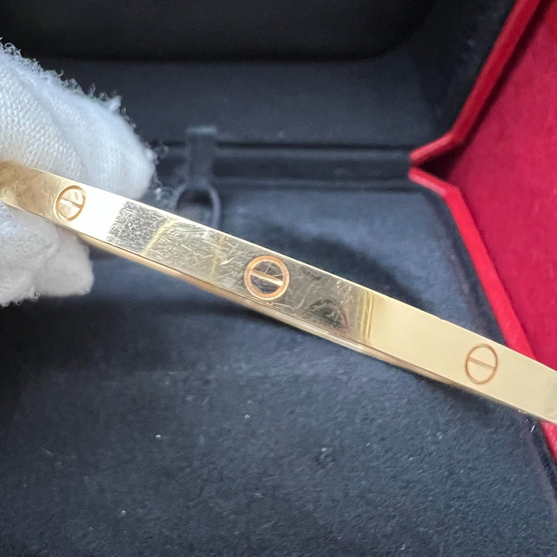 Cartier Love Bracelet Small Model SM in 18K Yellow Gold Sz 19