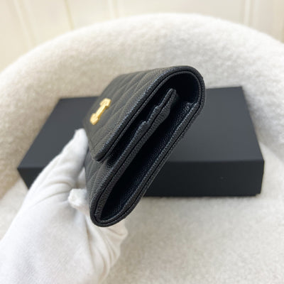 Chanel 23A Long Wallet in Black Caviar AGHW