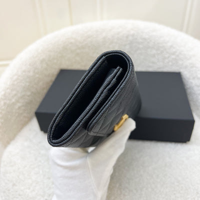 Chanel 23A Long Wallet in Black Caviar AGHW